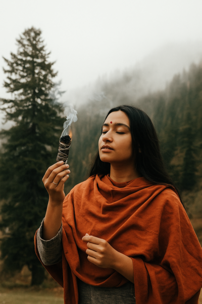 White Sage with Cedar Smudge Stick