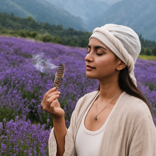 White Sage with Lavender Smudge Stick