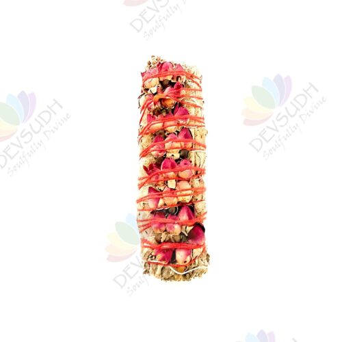 White Sage with Rose Buds Smudge Stick