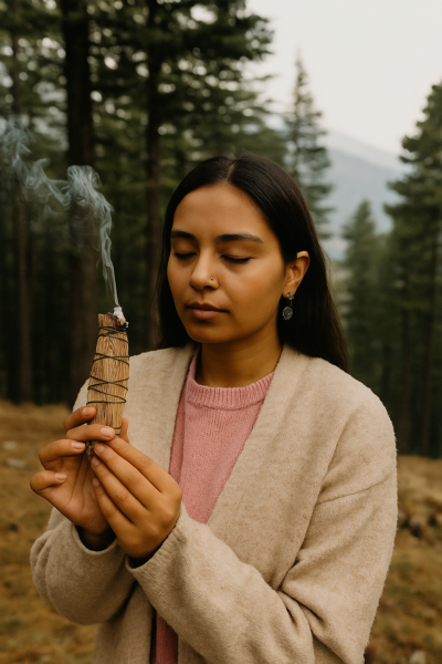 White Sage with Pine Smudge Stick