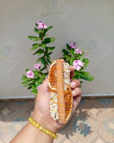 California White Sage with Orange & Cinnamon Smudge Stick