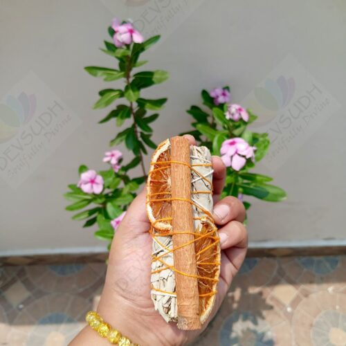 California White Sage with Orange & Cinnamon Smudge Stick