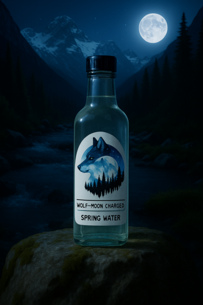 Wolf Moon charged Himalayan Spring Water (250 ml Glass bottle)