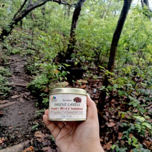Dragon's Blood & Sandalwood Smudge Candle (Triple hemp wick candle)