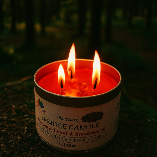 Dragon's Blood & Sandalwood Smudge Candle (Triple hemp wick candle)