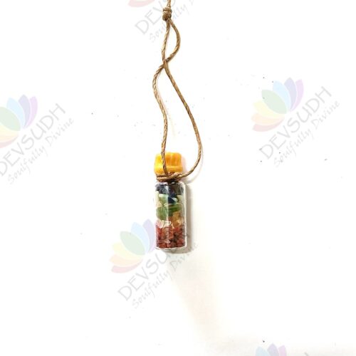 7 Chakra Crystal Spell Jar (Hangable and Sealed with beeswax)