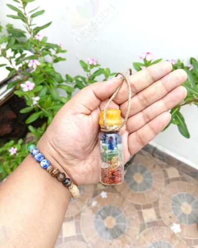 7 Chakra Crystal Spell Jar (Hangable and Sealed with beeswax)