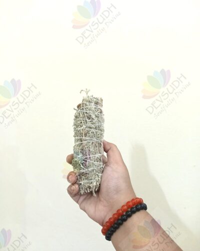 White Sage with Santolina Smudge Stick