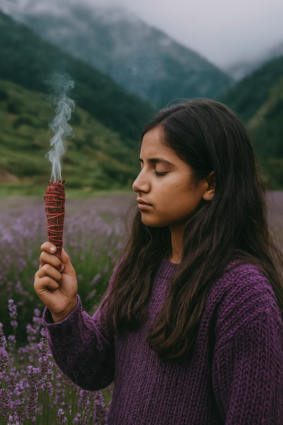 Dragon's Blood (Red) Lavender Smudge Stick (Kashmiri)